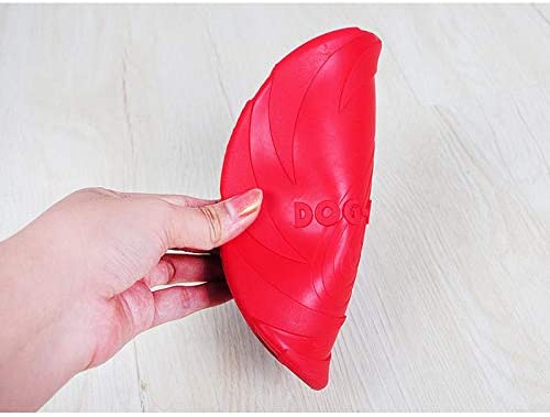  Da.Wa Juguete para Perros de Diseño Aerodinámico Frisbee para Perros Volador para Perro de Goma Natural para Perros Rojo Ø 18 cm 