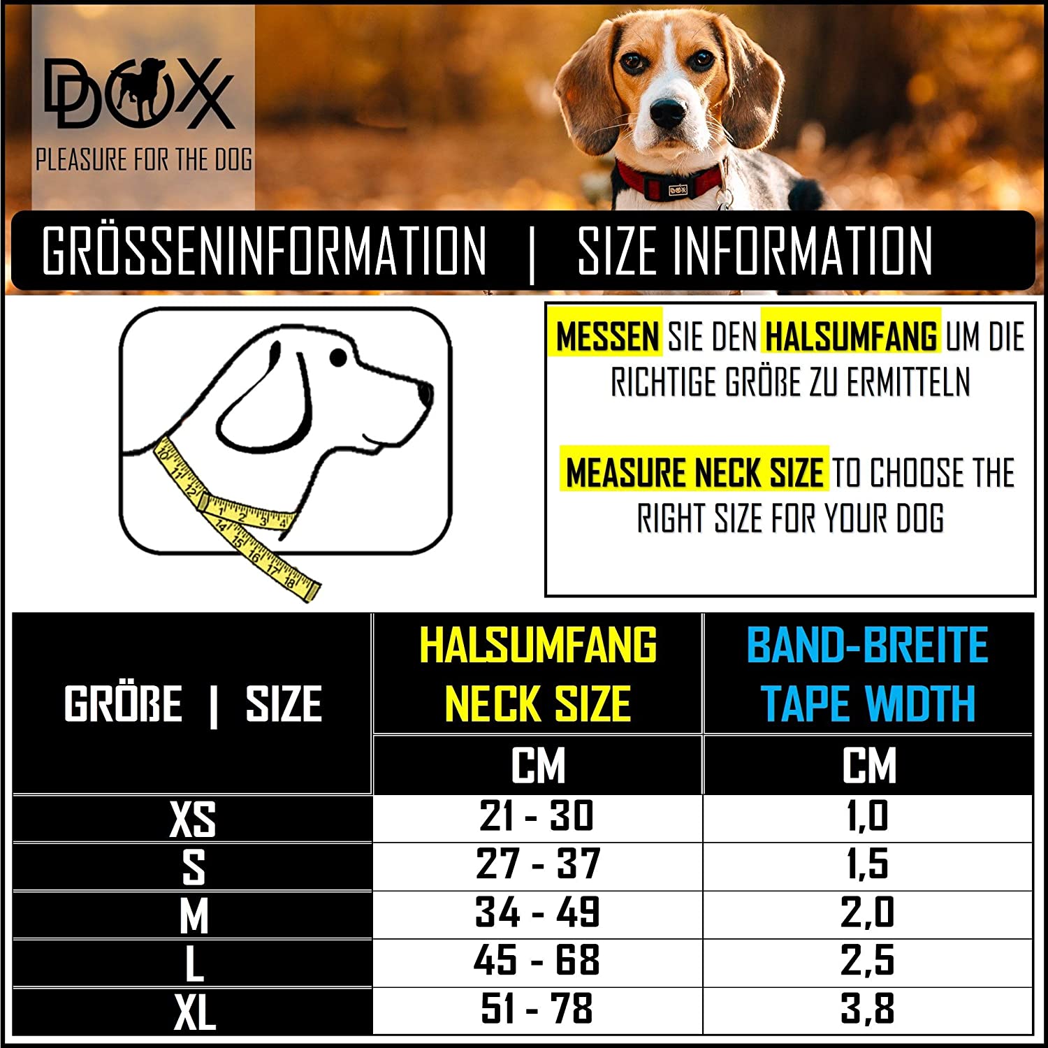  DDOXX Collar Perro Nylon, Ajustable | Diferentes Colores & Tamaños | para Perros Pequeño, Mediano y Grande | Collares Accesorios Gato Cachorro | Negro, XS 