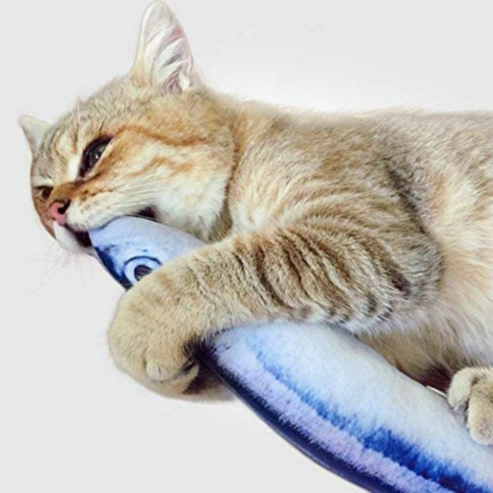  Dioxide Hierba Gatera Juguete, 5PCS Simulación de Peces de Peluche Juguetes Interactivos para Gatos, Almohada de Gato Catnip Fish Toy Chew del Gato para Gatos, Perro 