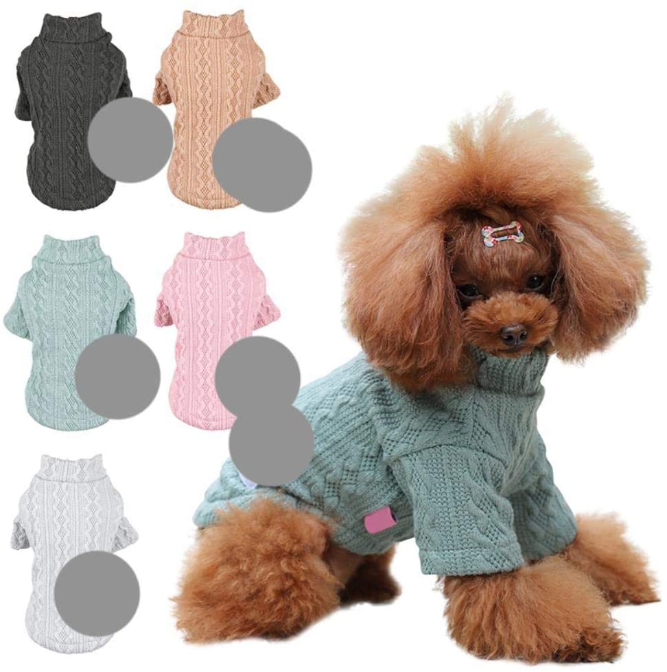  Diseño 3D Mascotas Mascotas Ropa Suéteres Otoño Invierno 5 Colores Venta al por Mayor Tejido Crochet Ropa para Perros Chihuahua Dachshunds, Verde, S 