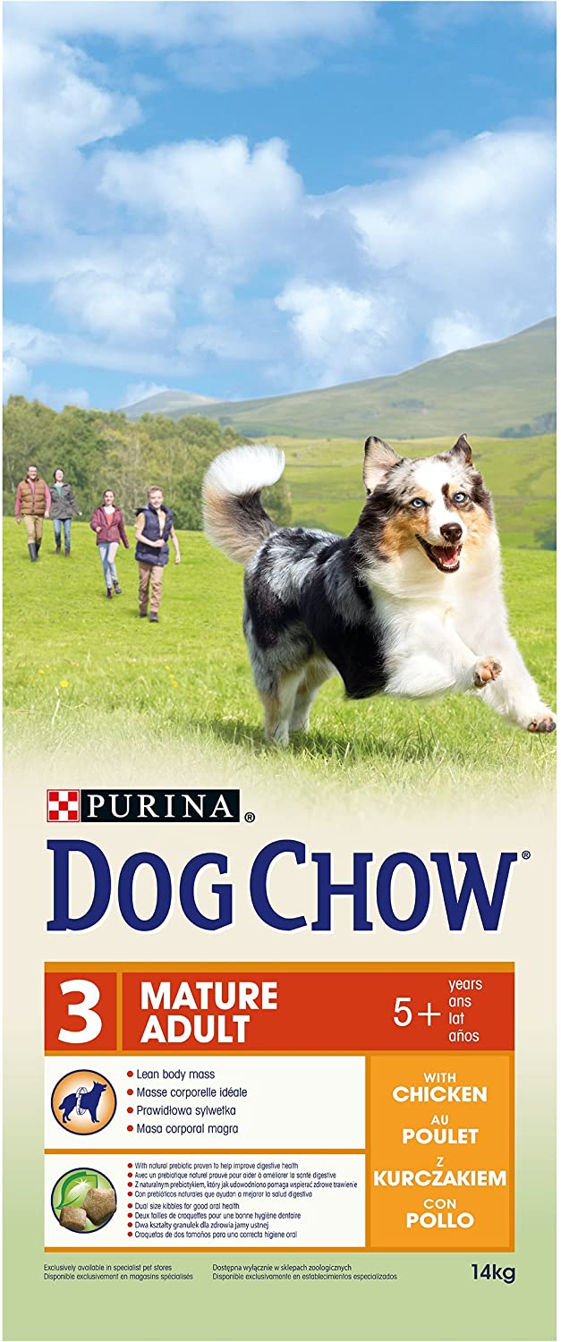  Dog Chow Perro Mature Adult pienso con del Pollo para Perro Adulto 14 kg 