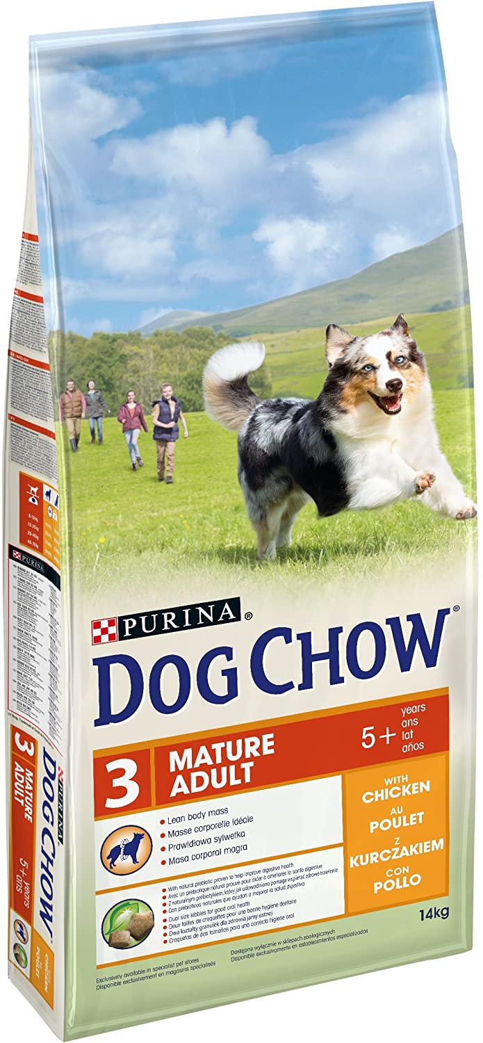  Dog Chow Perro Mature Adult pienso con del Pollo para Perro Adulto 14 kg 