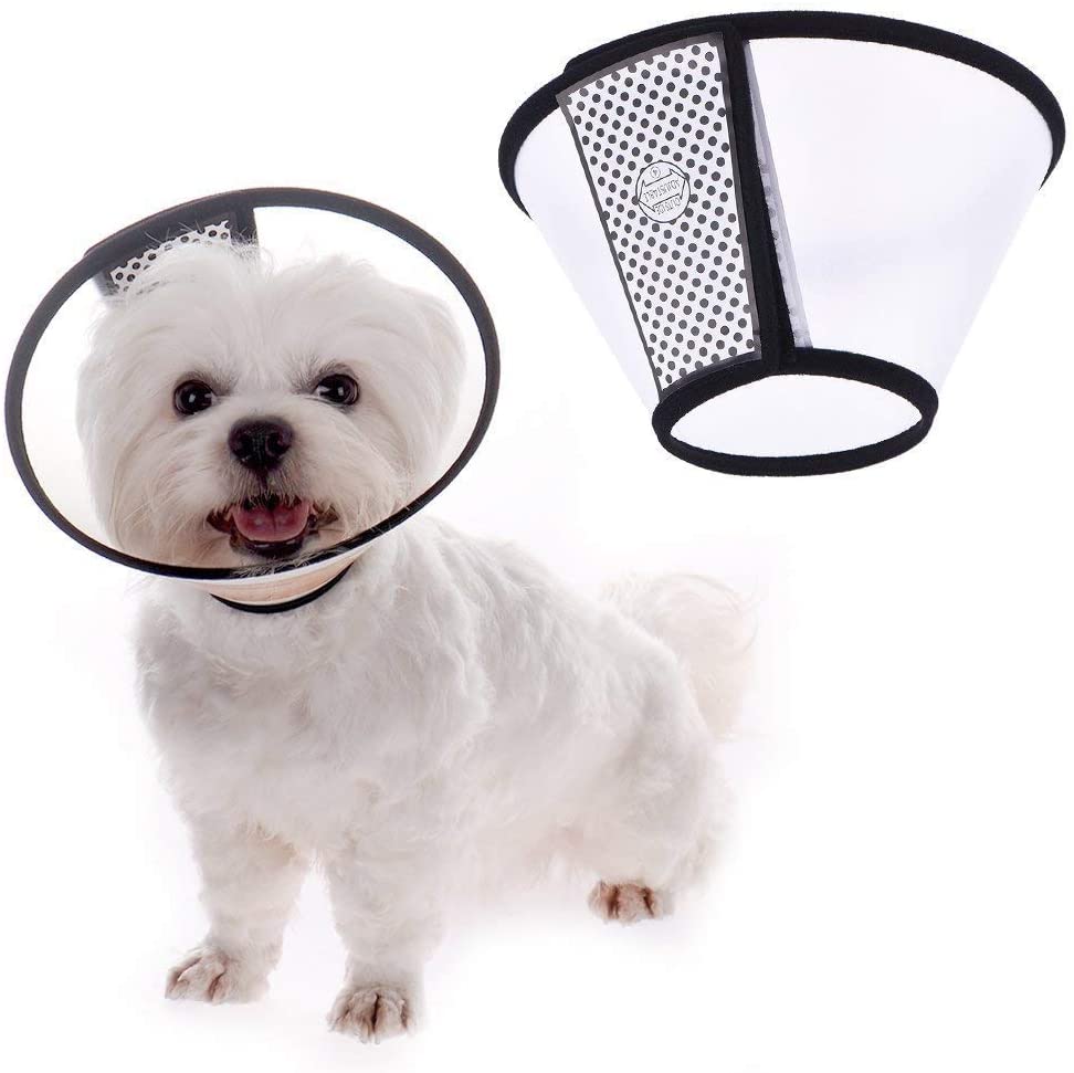  Ducomi Elizabethan - Collar Protector Ajustable para Perros y Gatos - Cono Anti-Mordeduras - Ayuda a Acelerar la Curación de Heridas en Tus Mascotas Luego de una Intervención Médica (XS: 15-17 cm) 