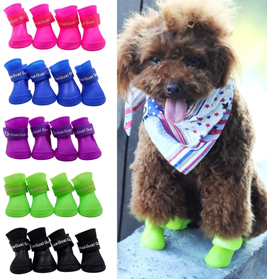  Ducomi Zampette - Zapatillas Impermeables para Perros - Cómodas y Fáciles de Poner - Protegen Las Patas de tu Mascota - Reducen el Riesgo de Infecciones en Caso de Heridas (S, Azul) 