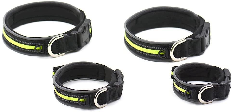  Dxlta Collar de Mascota con Tira Reflectante Nylon Ajustable para Mascotas Gato Perro Seguridad Nocturna 