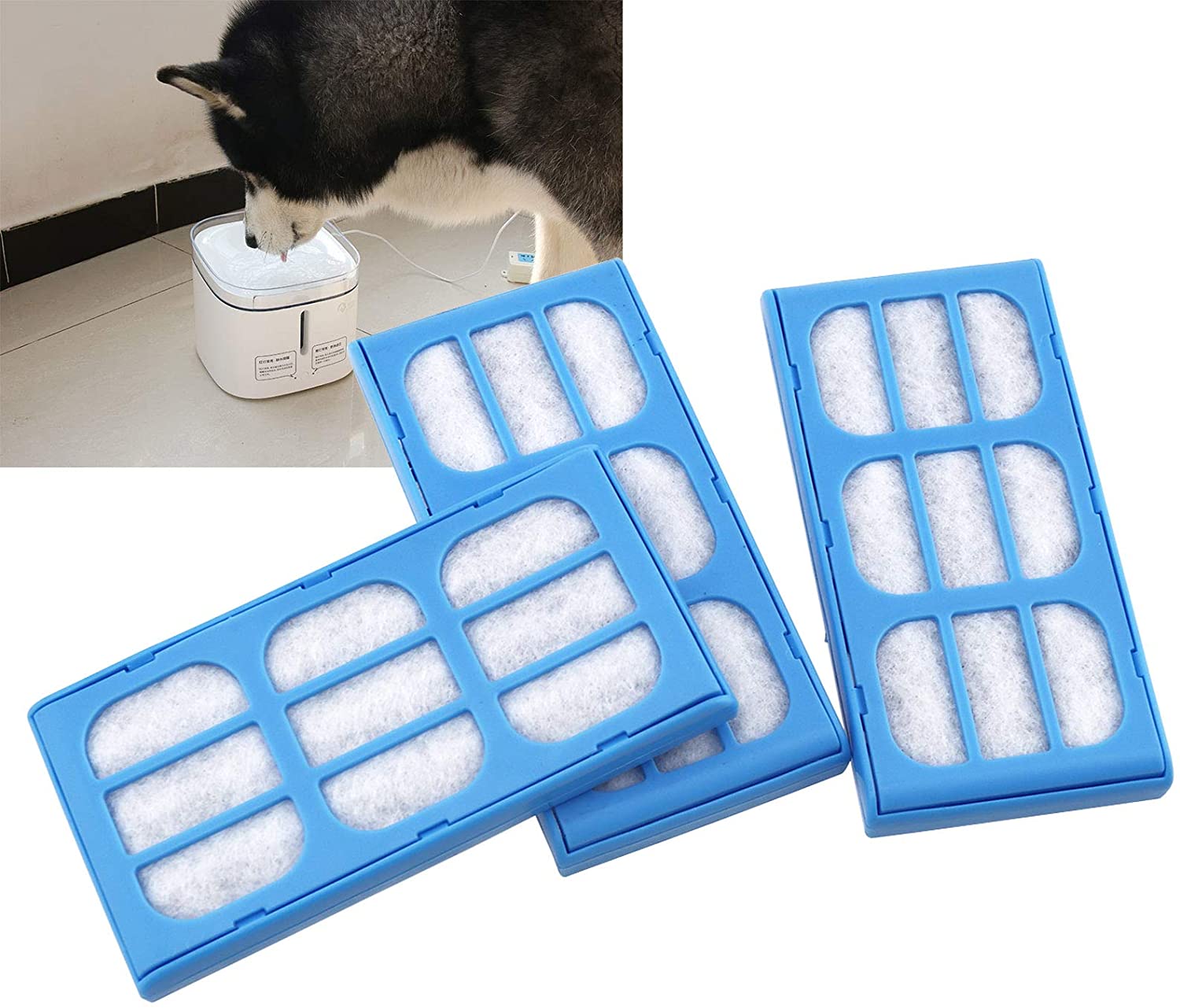 ENET - 6 Cartuchos de Filtro de purificación de Agua para Fuentes Cat Mate de 10,8 x 5,5 x 1,1 cm 