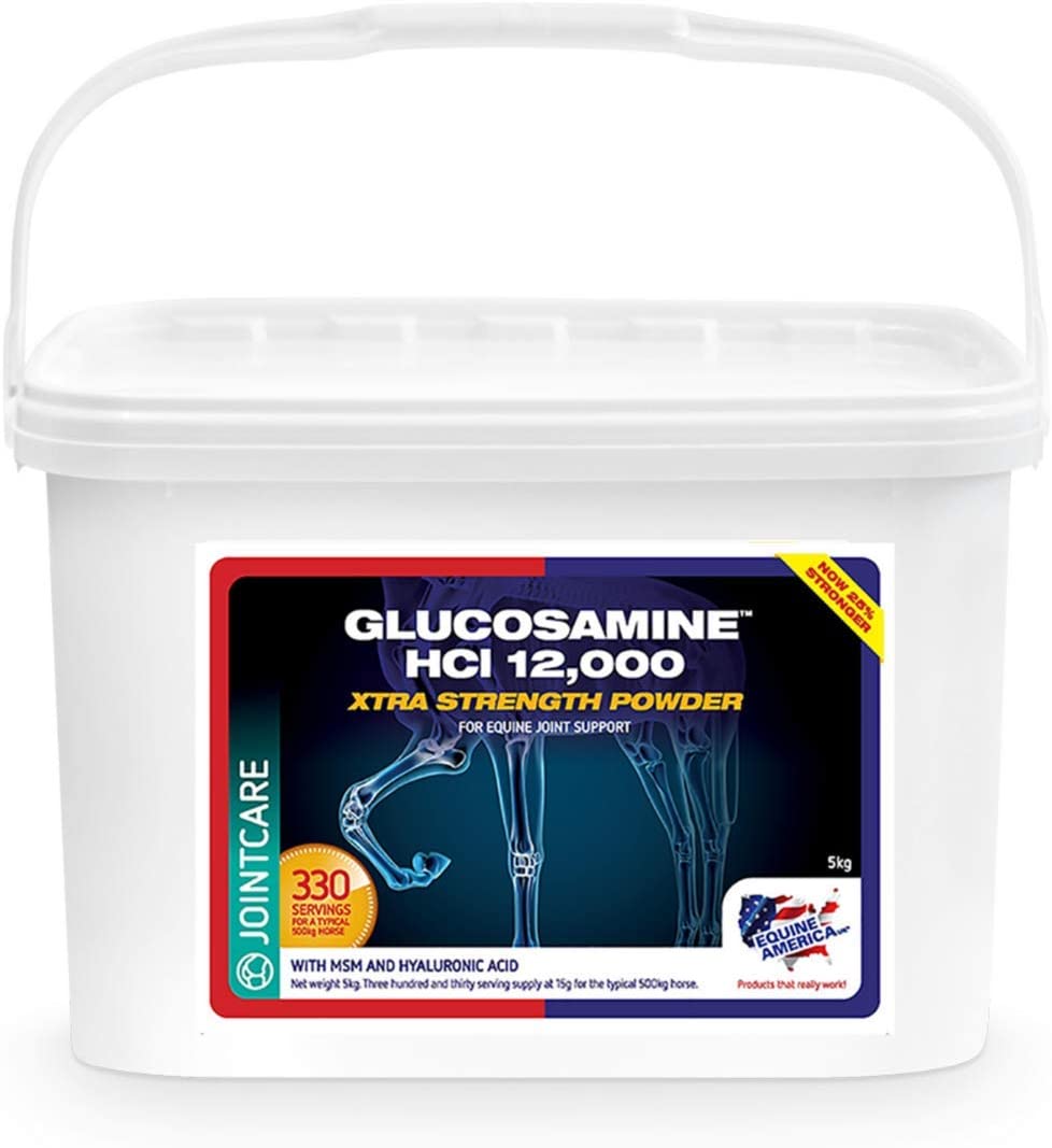  Equine America 204-UK Glucosamina HCI 12.000 con MSM y HA 5 kg (ahora 25% más fuerte) 