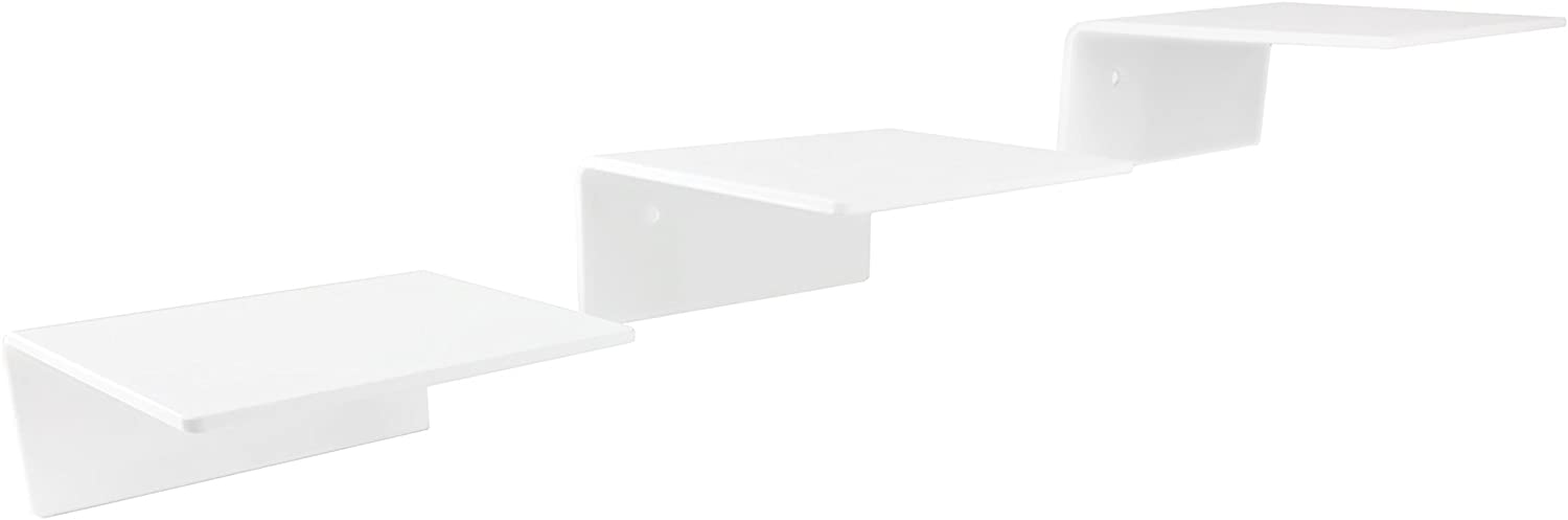  Escalera para gatos trelixx "Maxi" de plexiglás®/ acrílico blanco, tres peldaños, 19 x 20 cm para gatos de hasta 10 kg, con almohadillas de corcho 