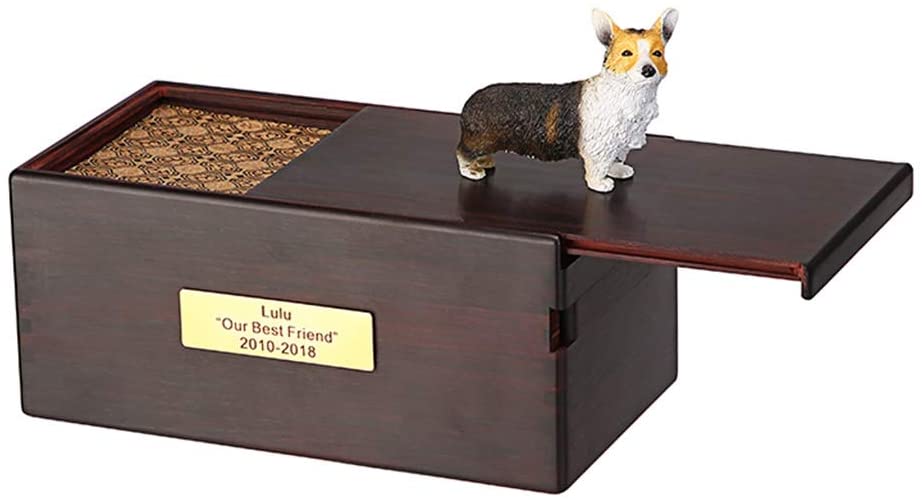  Estatua perros mascotas ataúd, cremación entierro del animal doméstico murió Cenizas Urna, recuerdo Prestige gatos y perros Ataúd Animal, Protección del Medio Ambiente ( Color : Yorkshire Terrier ) 