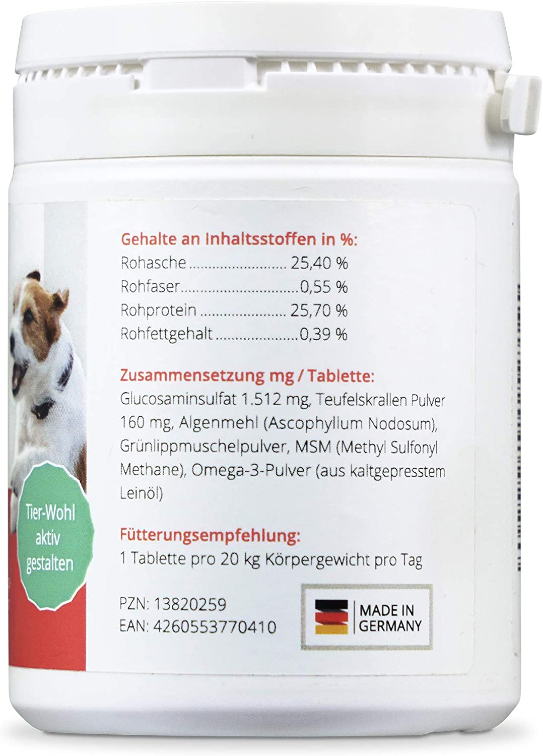 Feddema Canis Motus Forte - Complementos alimenticios para Perros para los cartílagos y articulaciones con hasta 3 Veces más * La glucosamina, Uña de Diablo, el Mejillón Verde, MSM 