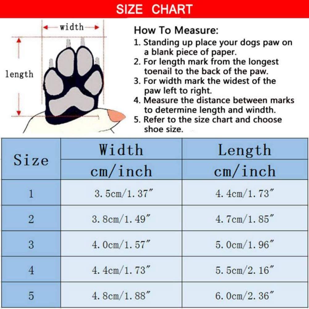  Feidaeu Zapatos de Invierno para Perros 4Pcs / Sets Calzado Antideslizante de algodón cálido para pequeños Productos para Mascotas Chihuahua Botas Impermeables para Perros 