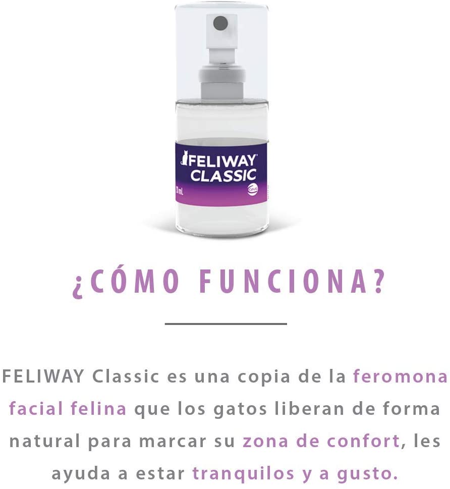  FELIWAY Classic - Antiestrés para gatos - Transportín, Viajes - Spray 20 ml 