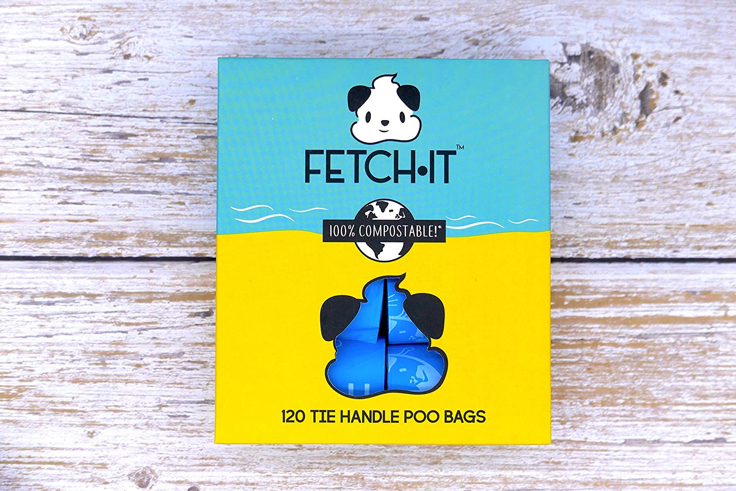  Fetch·IT - Bolsas de Caca 100% compostables con Asas de Lazo (120 Bolsas) 
