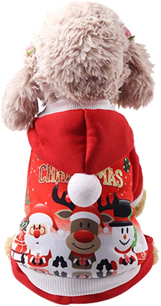  Fossrn Disfraz Navidad Perro Ropa Mascotas Sudaderas con Capucha para Cachorros Chihuahua Yorkshire 