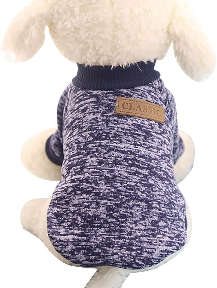  Fossrn Ropa Perro Pequeño Invierno Mascota Cachorro Clásico Suéter de Polar Lana Camiseta 