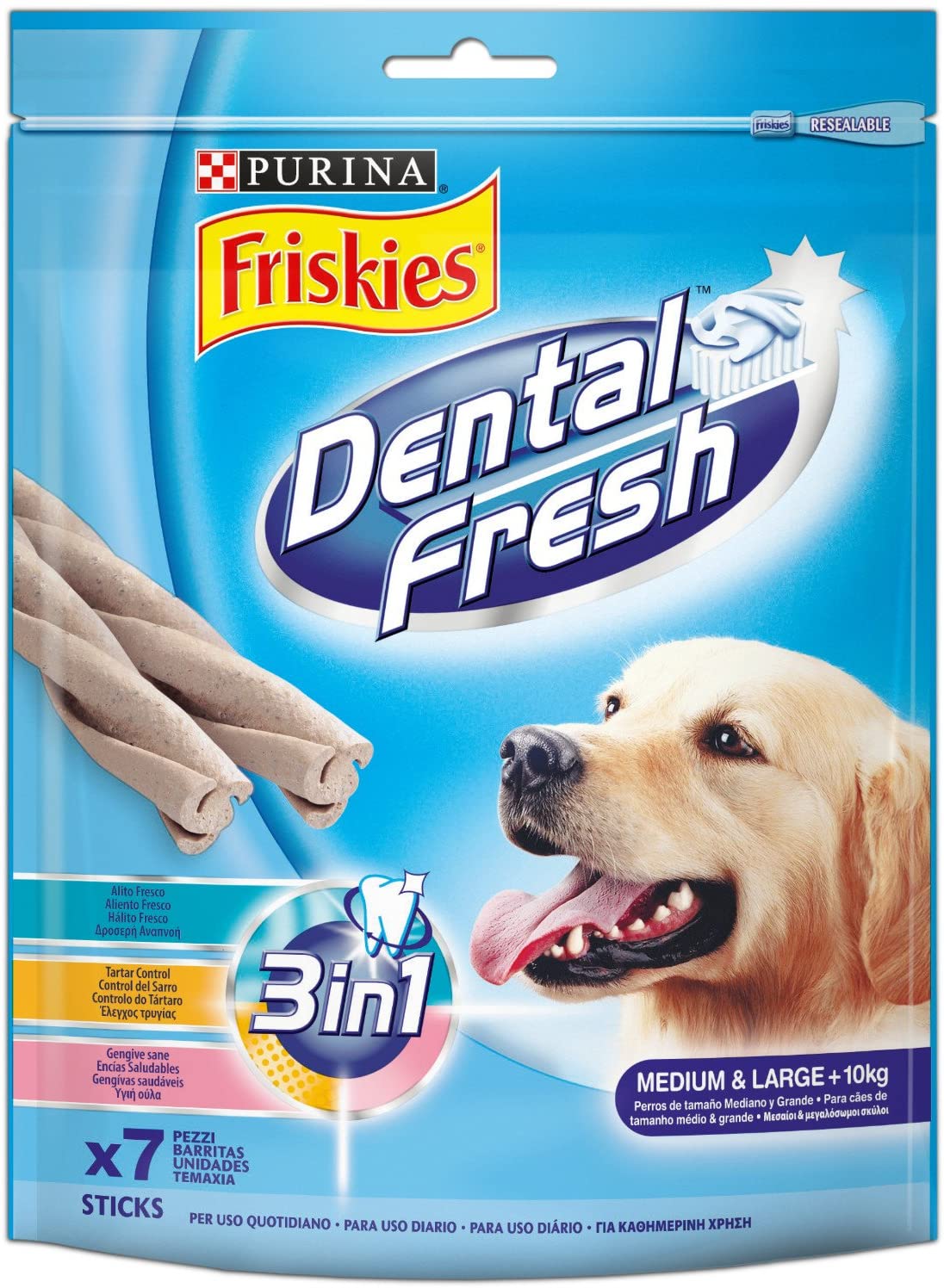  Friskies - Dental fresh Alimento Completo para Perros Medianos Y grandes, 180 g 