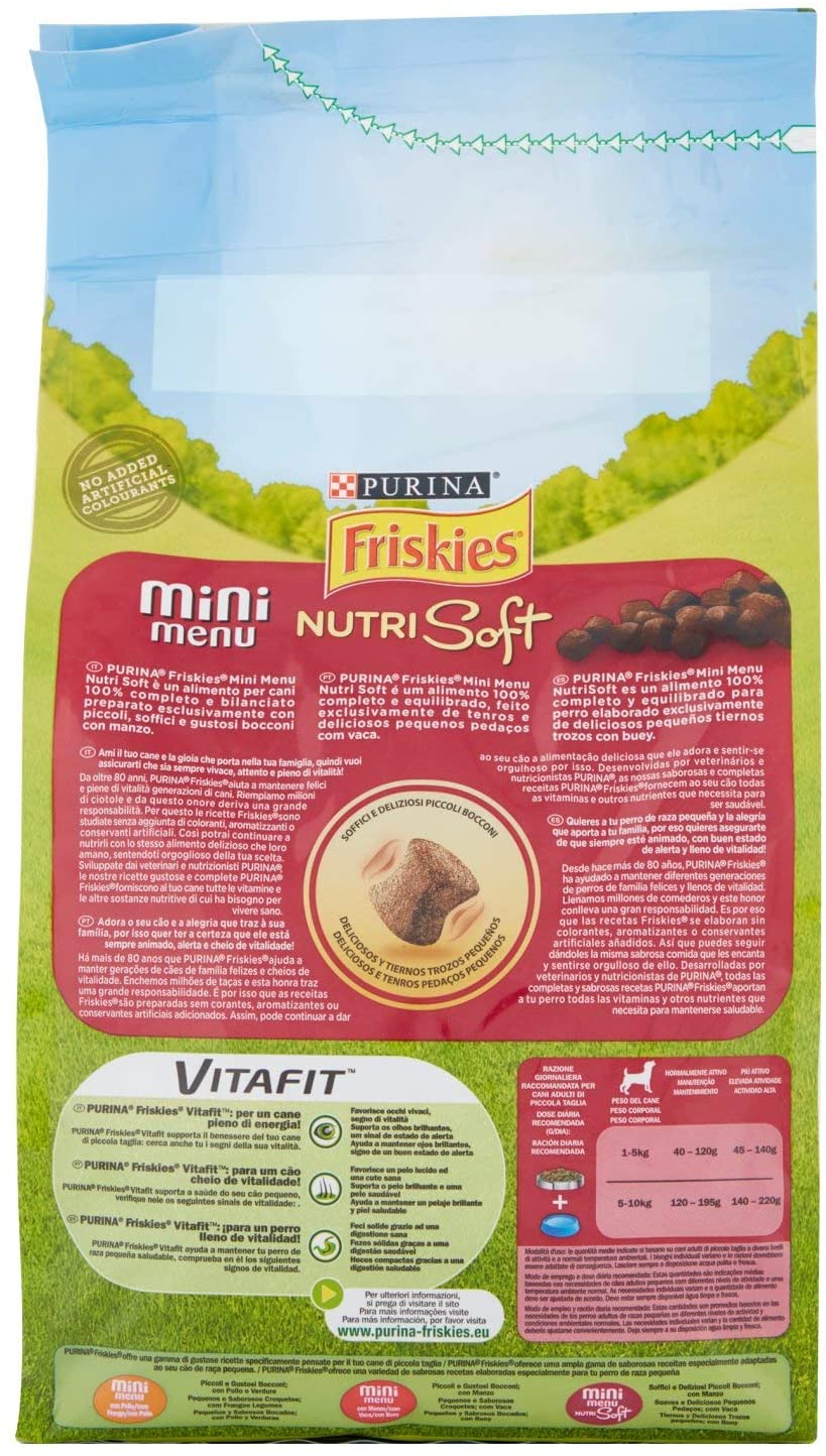  Friskies VitaFit Mini Menu Nutri Soft Perro Adult Raza Pequeña con Buey 1,4 Kg - 1400 gr 