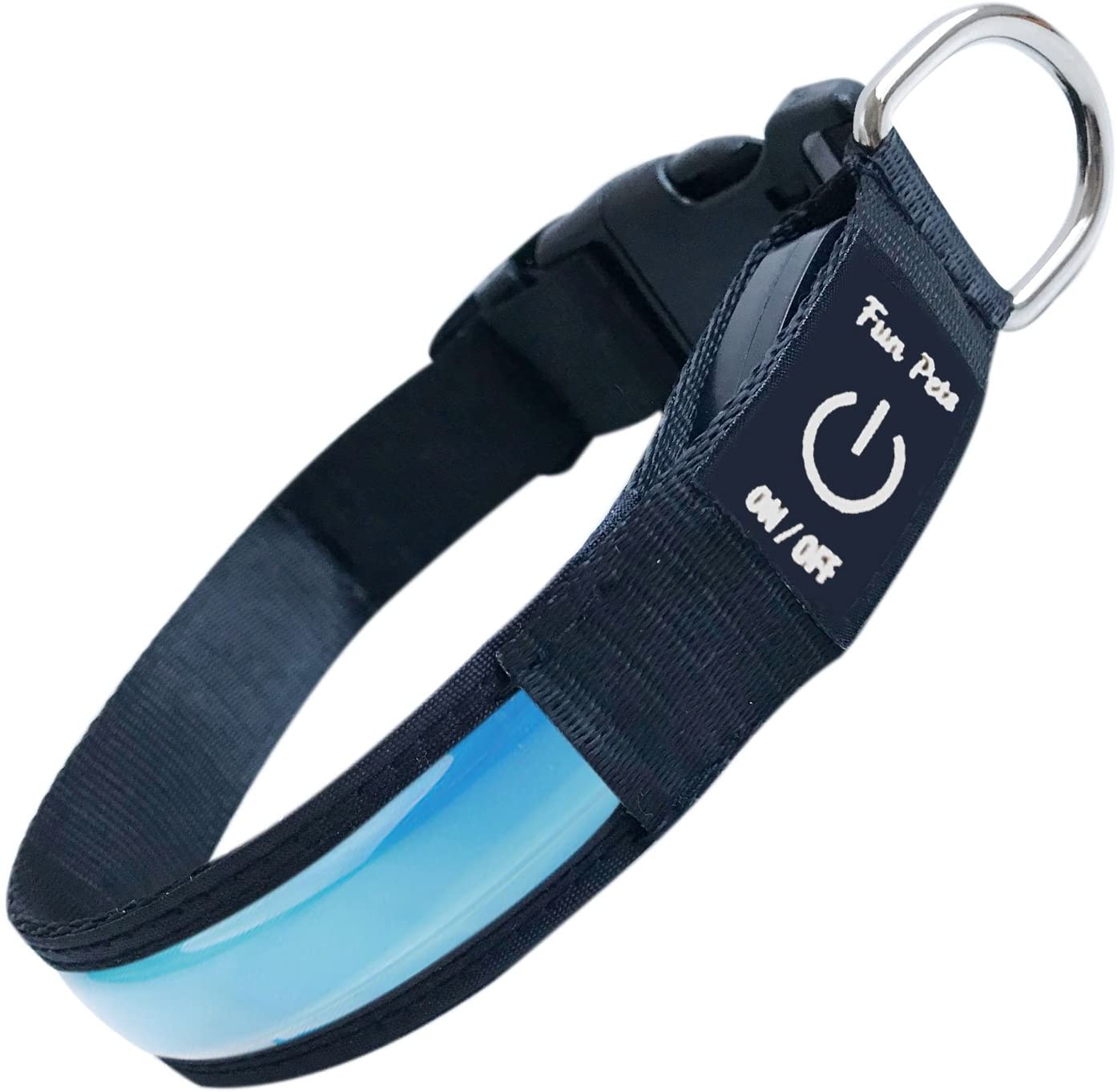  Fun Pets Collar de Seguridad para Perros con LED Recargable Ultra Brillante con Gran Visibilidad y Seguridad Mejorada Pequeño (30cm - 40cm / 11.8" - 15.7") Azul 