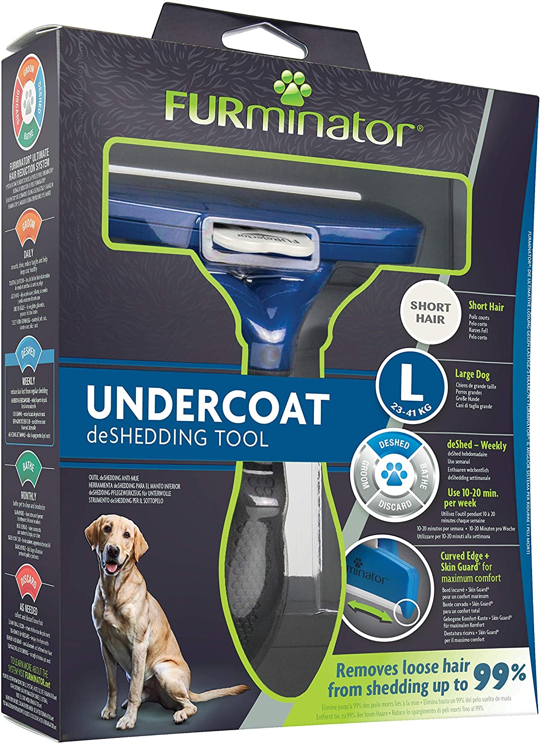  Furminator Undercoat deShedding - Cepillo para perros grandes de pelo largo 