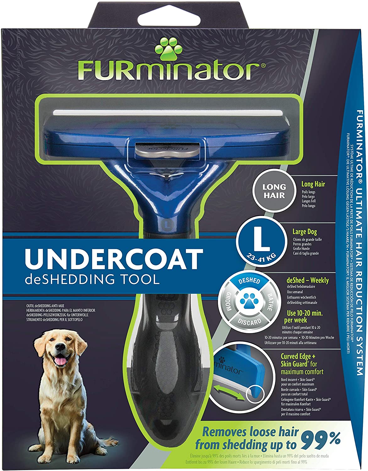  Furminator Undercoat deShedding - Cepillo para perros grandes de pelo largo 