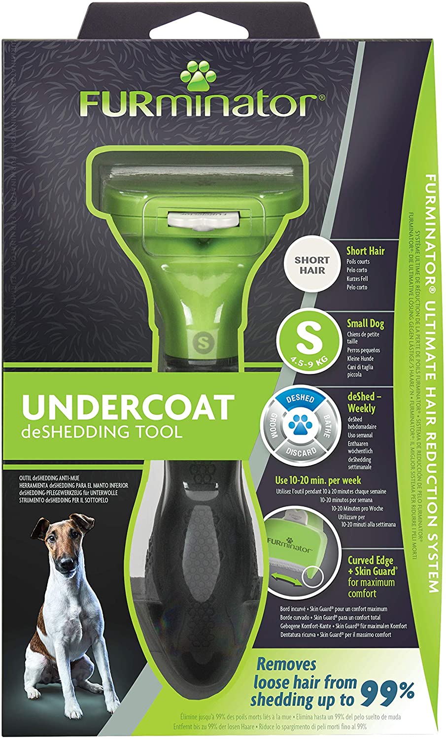  FURminator® Undercoat deShedding Tool para perros pequeños de pelo corto 