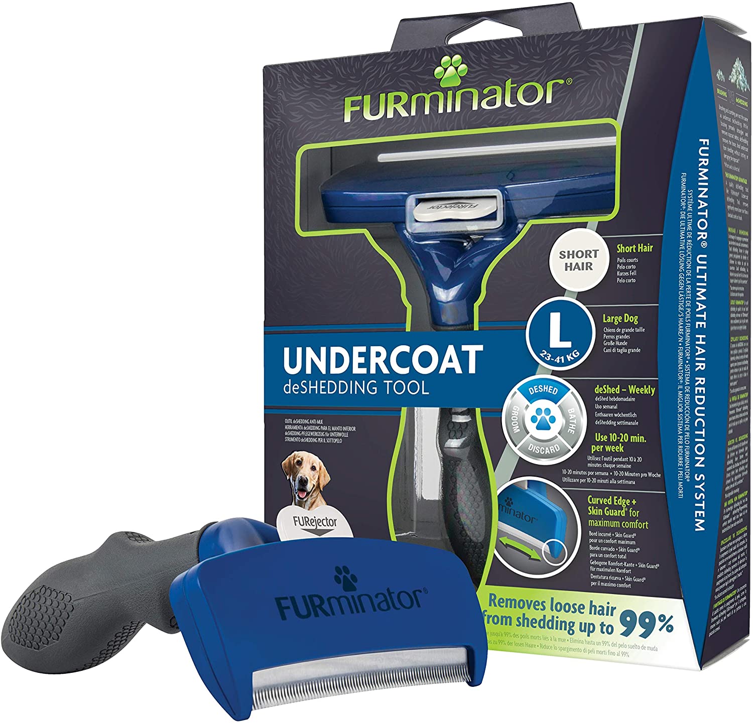  FURminator® Undercoat deShedding Tool para perros pequeños de pelo corto 