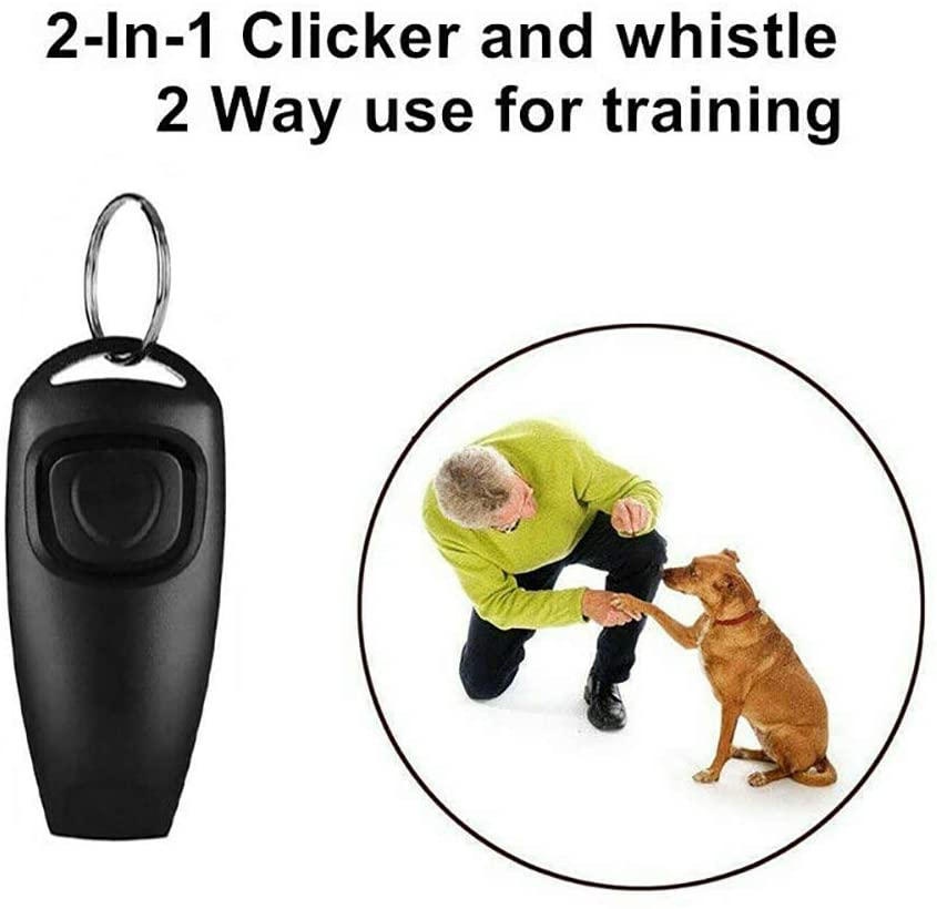  GK 2en1 Clicker / Whistle Dog Entrenador de entrenamiento de mascotas Enseñando perros Cachorro Entrenamiento de respuesta a la obediencia para cachorros y perros adultos que entrenan con clicker 