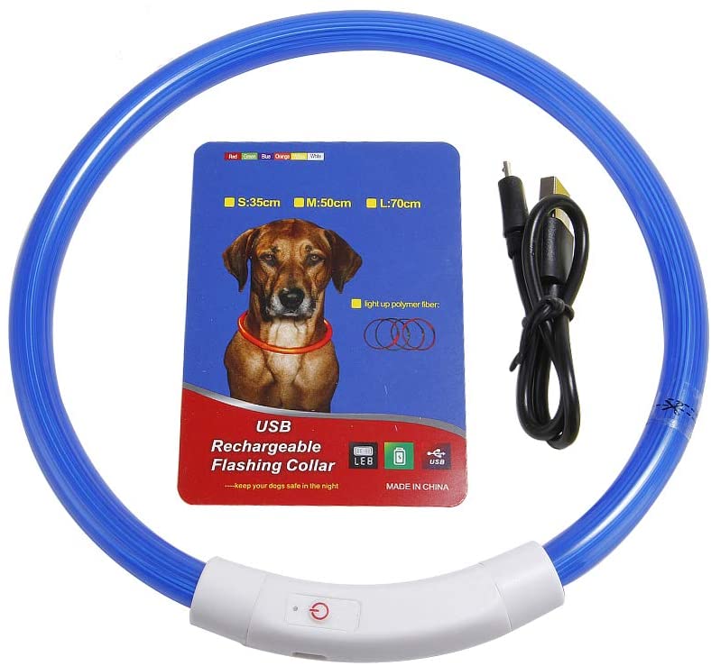 gohigher - Collar para perro luminoso, luz LED intermitente con carga USB 