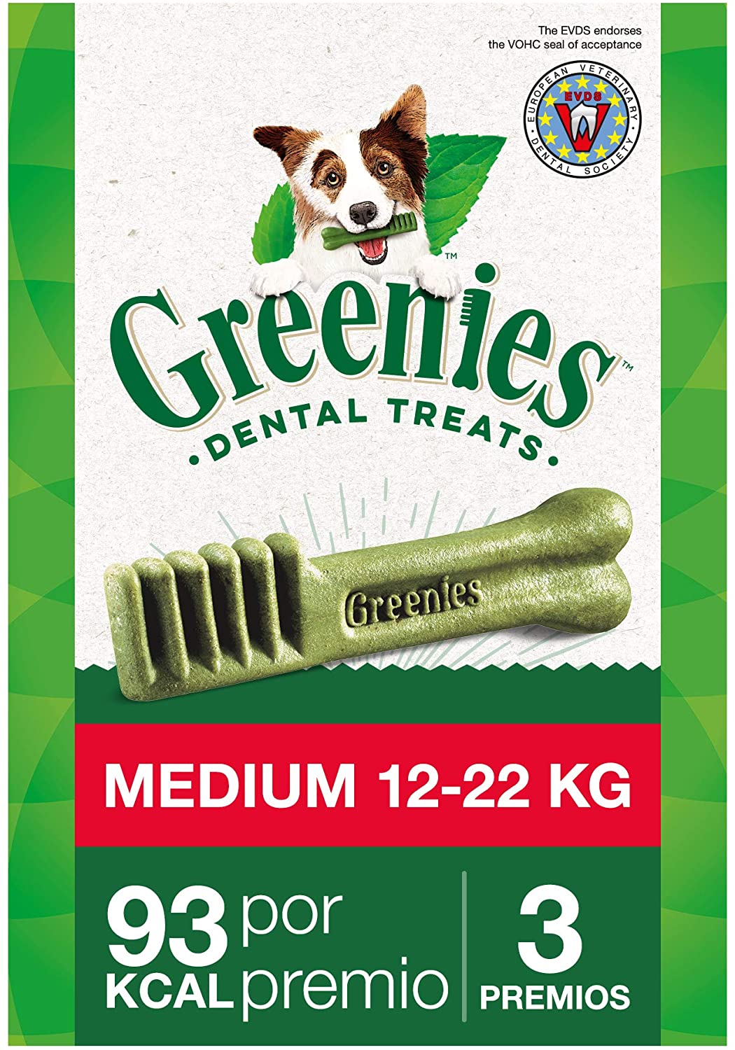  Greenies Snack Dental Regular para Perros de 11kg a 22kg, Bolsa de 85g (Pack de 6) 