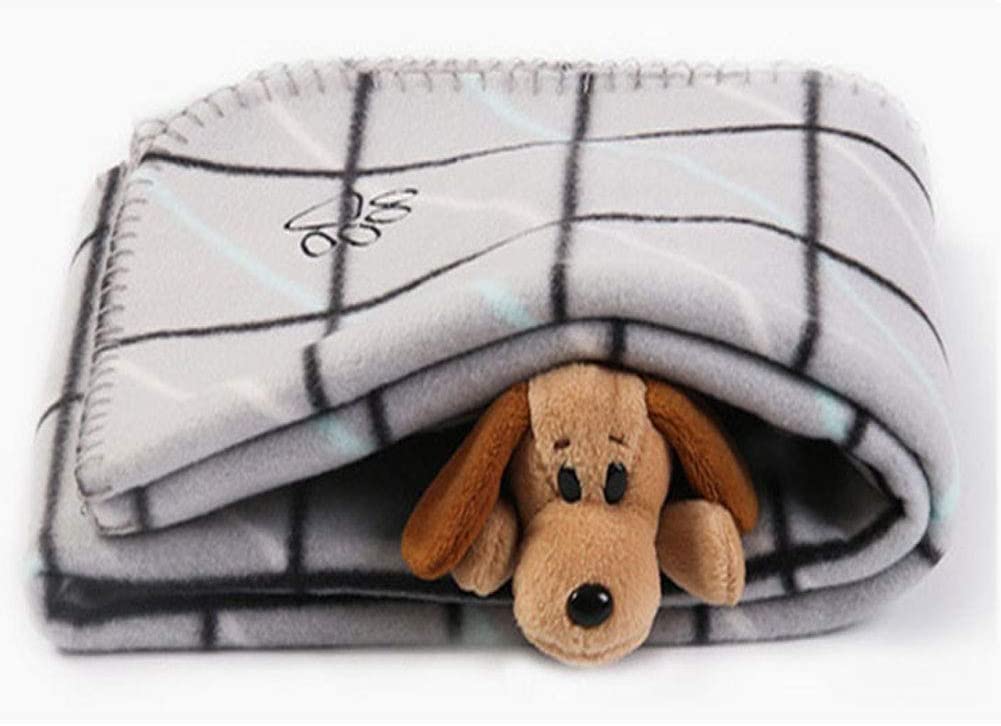 GTTBS Manta para Mascotas Manta de Perro Cojín Sleep Bed Cover Suave y Cálida Manta para Invierno Black Friday Juguetes - 2 Piezas,Plaidgray1,100 * 135cm [Clase de eficiencia energética A]