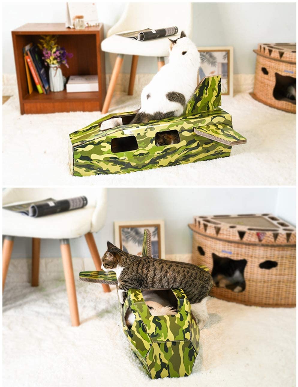  GXHGRASS Casa De Gato De Bricolaje, Modelo De Pelea De Papel Corrugado Cómodo Y Transpirable Gato Arañazo Gato Molienda Garra Juguete Nido De Gato, Importación Y Exportación Múltiple 
