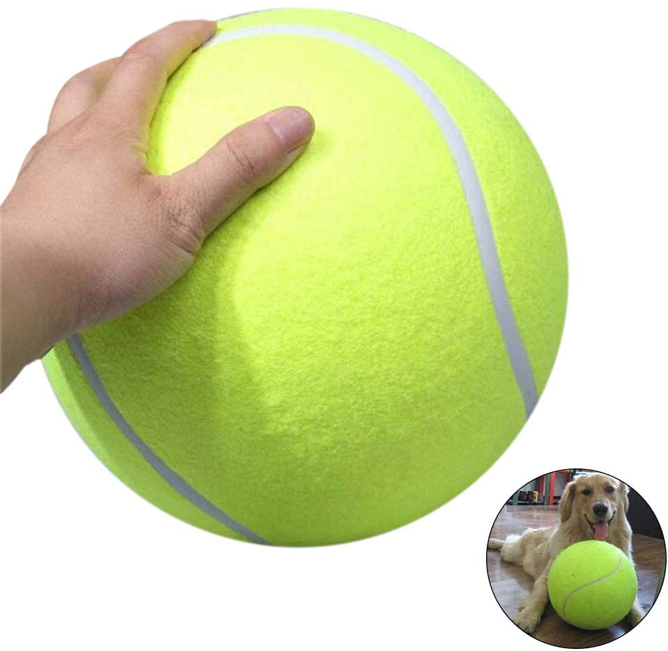  Hihey Pelotas de Juguete para Perros Pelota de Tenis para Mascotas Robusta 24 CM Diámetro Perro Chew Toy Pelota para Mascotas Pelota de Tenis Gigante 
