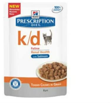  Hill 's Prescription Diet k/d Feline - Bolsa con alimentos para gatos de salmón (12 x 85 g) 