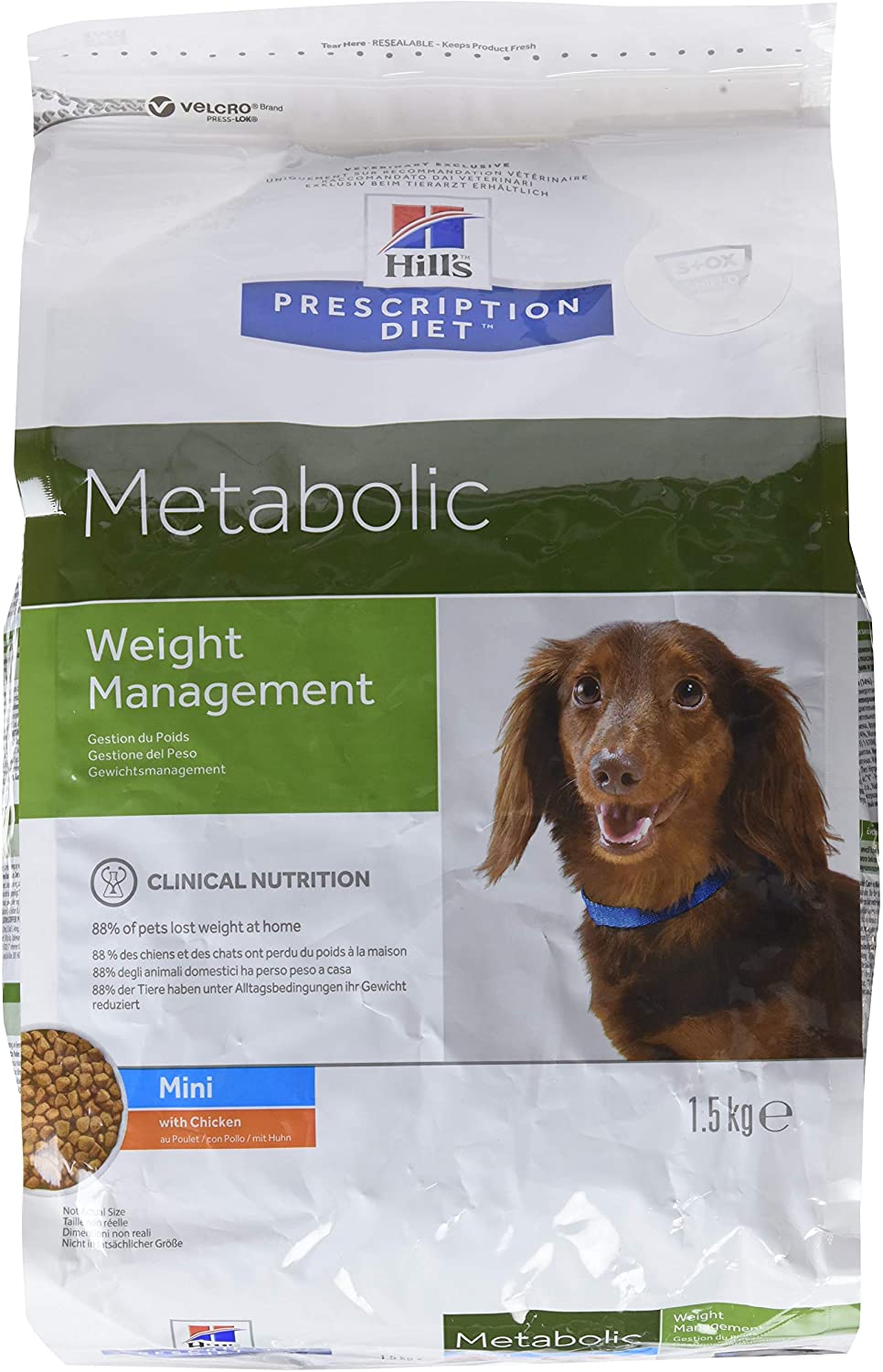  Hill`s Alimento Dietético para Perros Metabolic Mini - 2 Paquetes de 1500 gr - Totale: 3000 gr 