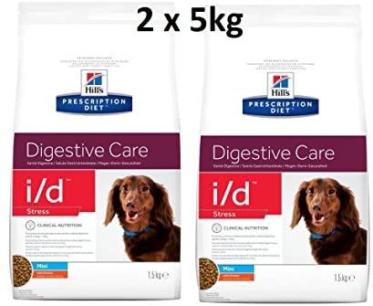  Hills Prescription Diet i/d Stress Mini: 2 x 5 kg Digestive Care Comida para Perros con Pollo 