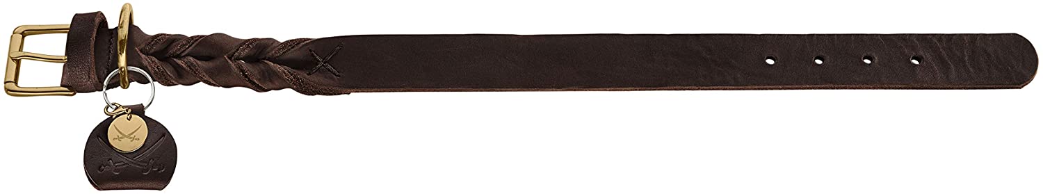  HUNTER 66859 Sansibar Solid - Collar para Perros (Cuero, Trenzado, Robusto, Elegante, 50 cm), Color marrón Oscuro 