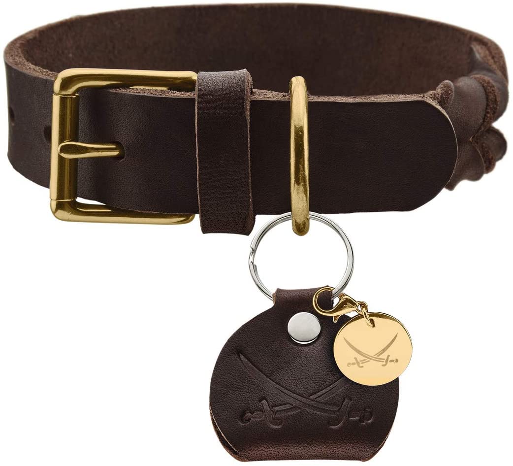  HUNTER 66859 Sansibar Solid - Collar para Perros (Cuero, Trenzado, Robusto, Elegante, 50 cm), Color marrón Oscuro 