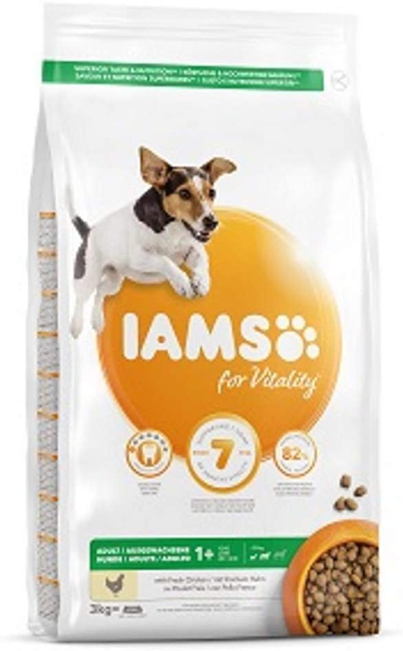  IAMS for Vitality Alimento para Perros Pequeños y Medianos Adultos con pollo fresco [3 kg] 