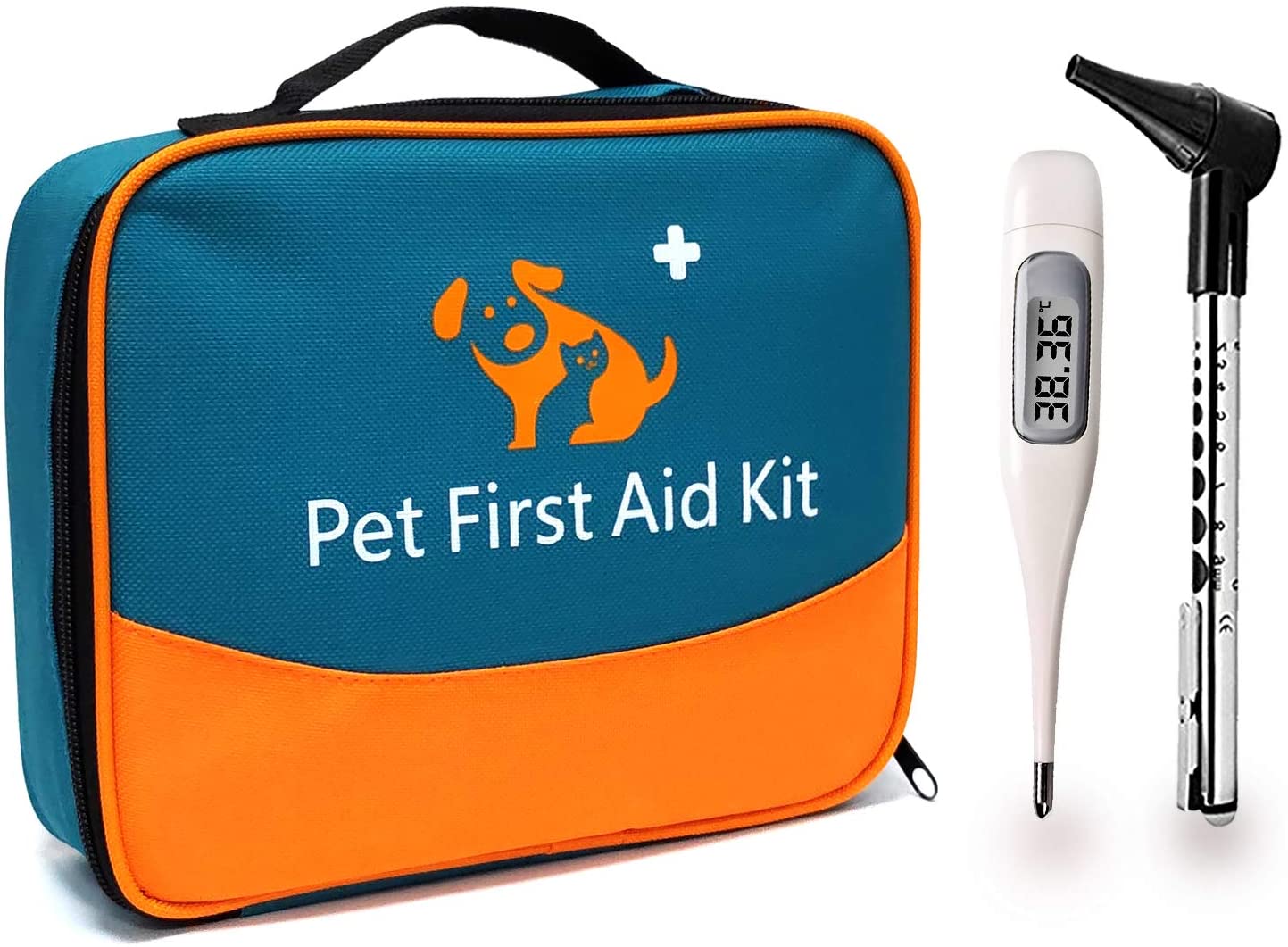  iBaby-Fish Kit de Primeros Auxilios para Mascotas con termómetro y otoscopio Veterinario, para el Cuidado Diario en el hogar y Primeros Auxilios externos 