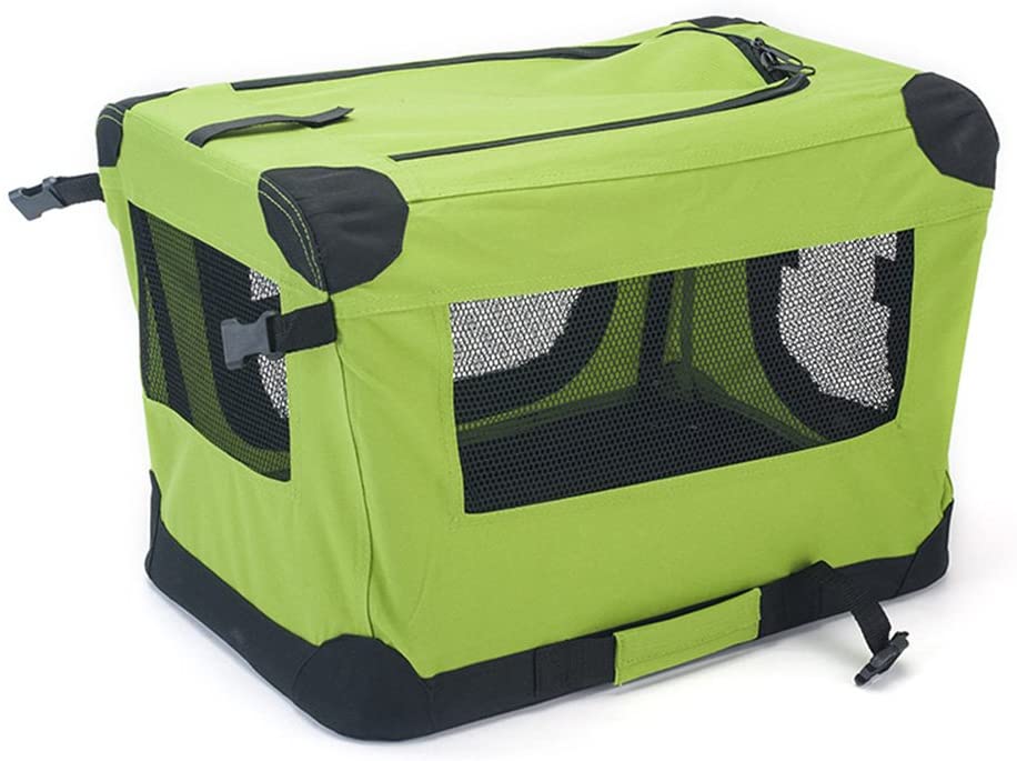  Jaula de tela plegable de viaje para perros medianos (50 cm. de largo x 34 cm. de ancho x 34,5 cm. de alto) (Verde) 