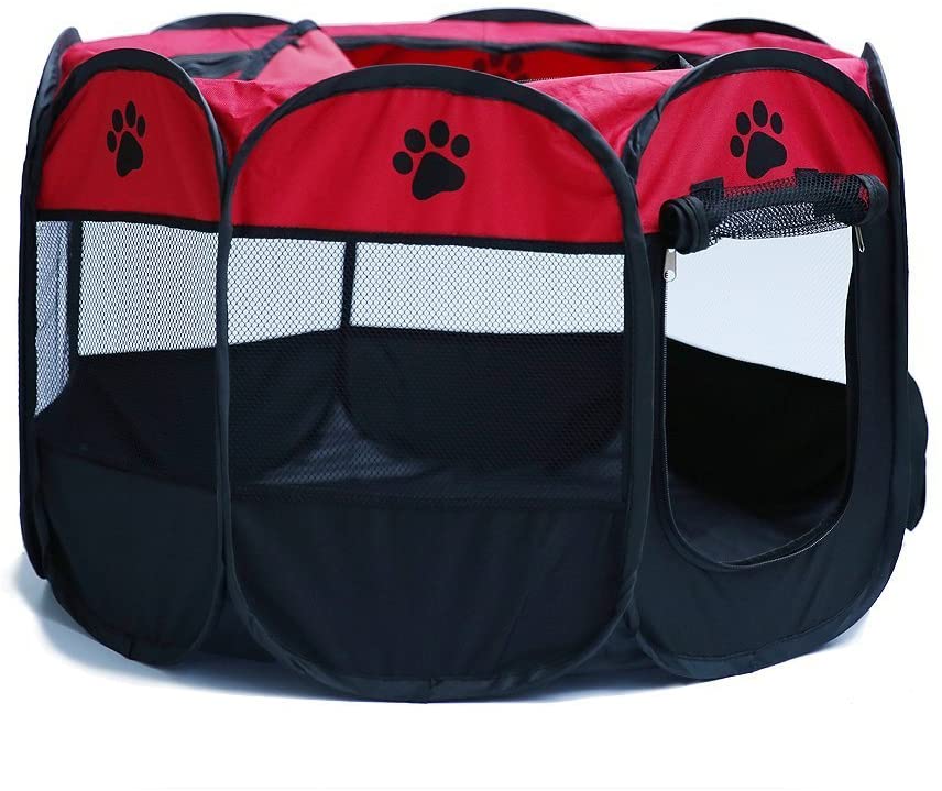  Jaula estilo parque para mascotas de Meiying, ideal para perros y gatos, portátil, plegable, caseta de ejercicio, para uso en interiores y exteriores 