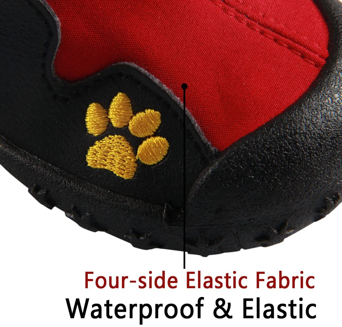  JoyDaog - Botas antideslizantes para perro al aire libre, correas reflectantes resistentes al agua, zapatos para perros grandes 