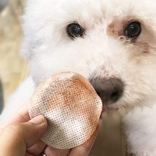  JSANSUI Cepillo para Perros La eliminación de Botellas de Pet Tear Tear Toalla mojada Ojo de Limpieza del Tejido Facial, 100 PCS 