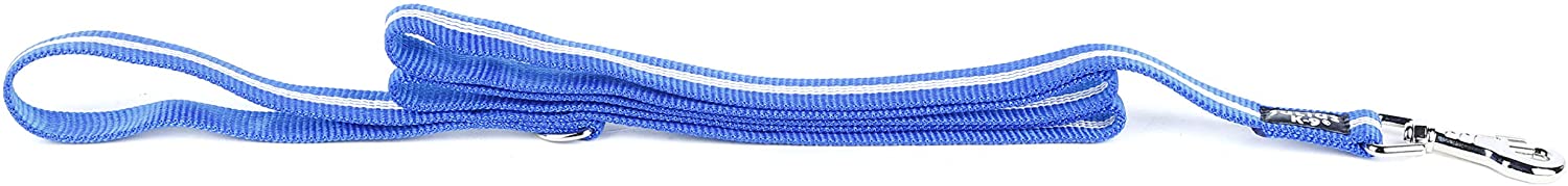  Julius-K9 214-NL-1,8-B Correa Tubular de IDC con Asa y Anillo en D, 1.8 M x 25 mm, Azul 
