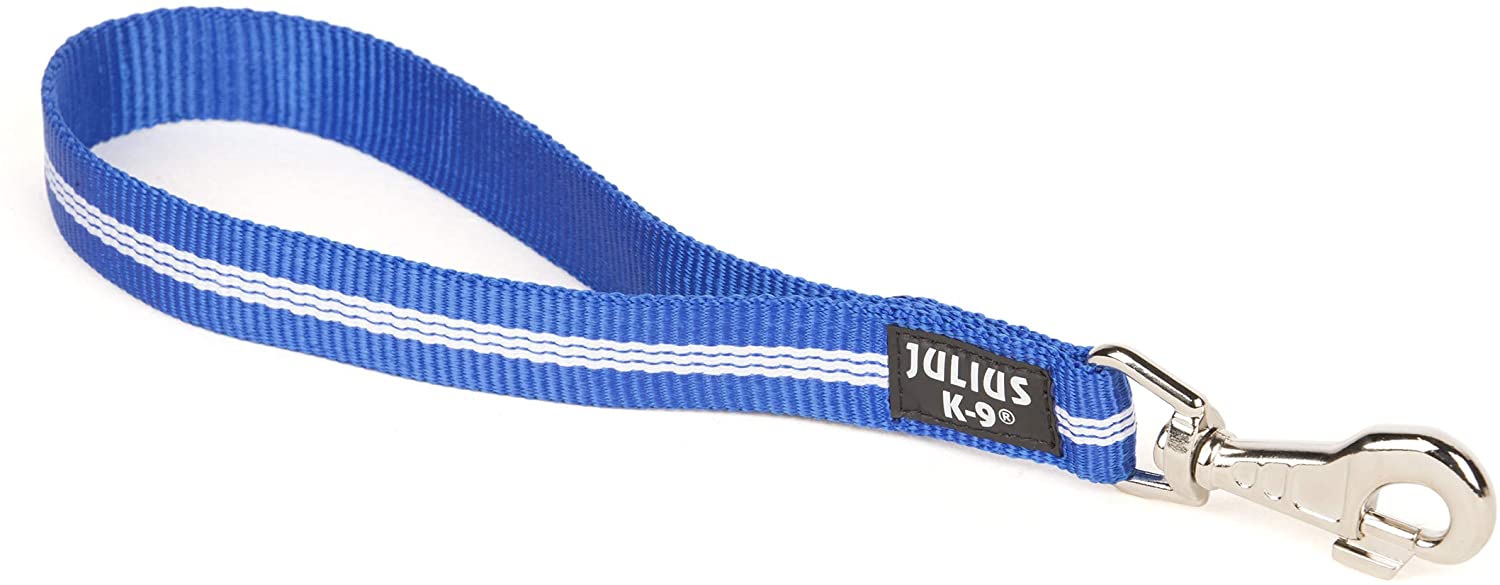  Julius-K9 214KF-NL-B Correa Tubular de IDC para Perros, Líder de Tráfico Corto, 35 x 25 mm, Azul 