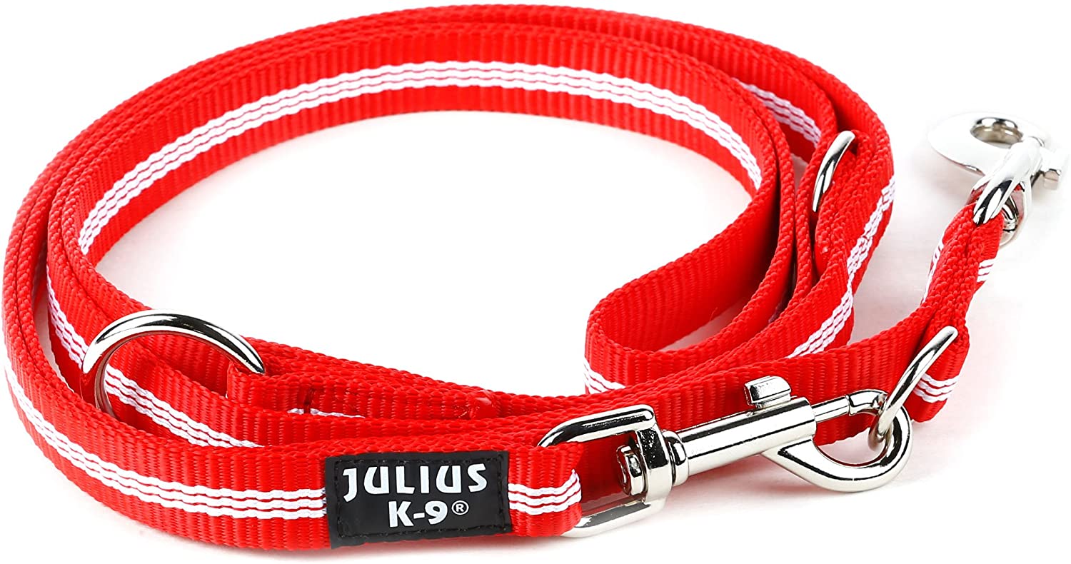  Julius-K9 216DP-NL-R Correa Tubular de IDC para Perros, Ajustable, 2.2 M x 19 mm, Rojo 