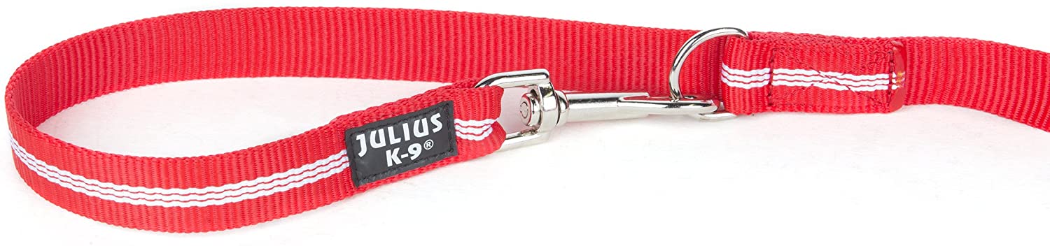  Julius-K9 Correa Tubular de IDC para Perros, Ajustable, 2.2 M x 25 mm, Rojo, Rosso 