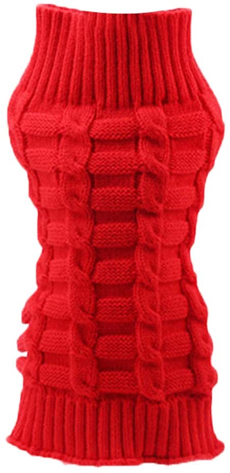  Kanggest.Suéter Perros Ropa para Perros Mascotas Abrigos Jerseys de Lana de Invierno para Mascotas Ropa Perritos Abrigo Chaleco Chaqueta de Perros con Diseño de Cuerda de cáñamo Rojo-XL 