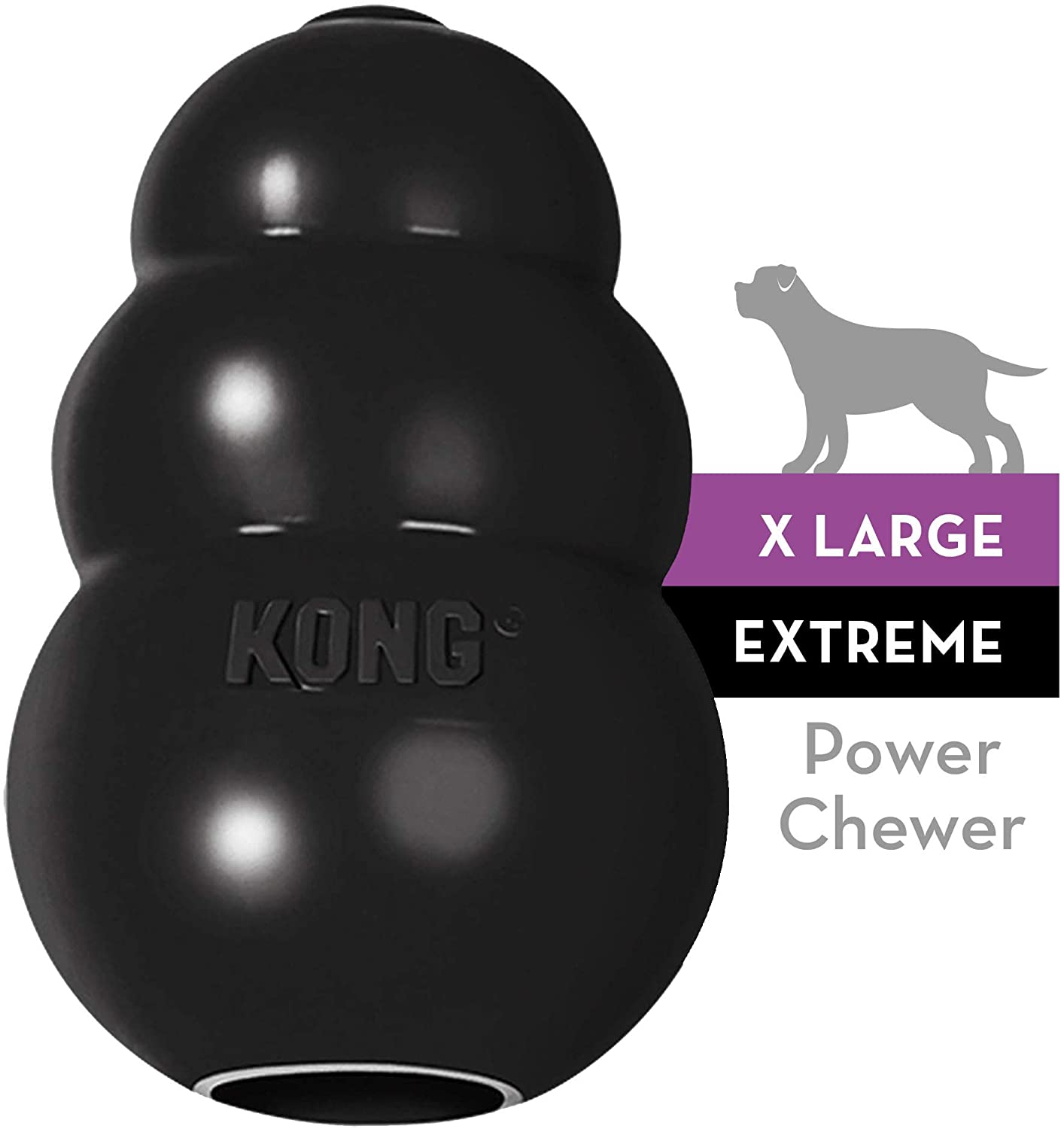  KONG - Extreme - Juguete de robusto caucho natural negro - Para morder, perseguir o buscar - Raza XL 