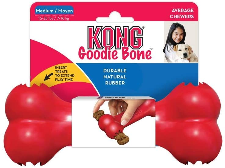  KONG - Goodie Bone™ - Hueso dispensador de golosinas en caucho resistente - Raza mediana 